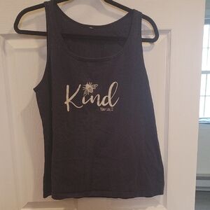 Navy Tank Top with 'Kind' Graphic